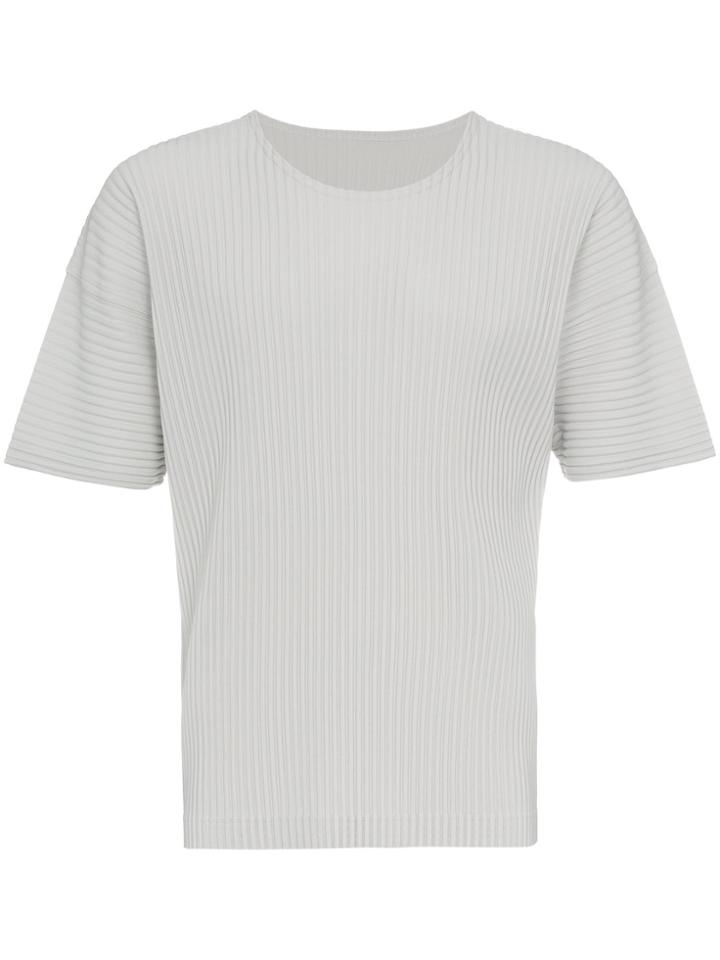 Homme Plissé Issey Miyake Plissé Short Sleeve T Shirt - Grey