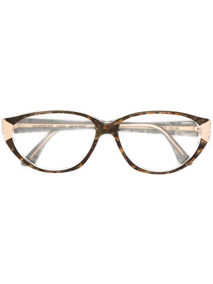 Givenchy Vintage Oval Frame Glasses, Brown