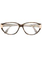 Givenchy Vintage Oval Frame Glasses, Brown