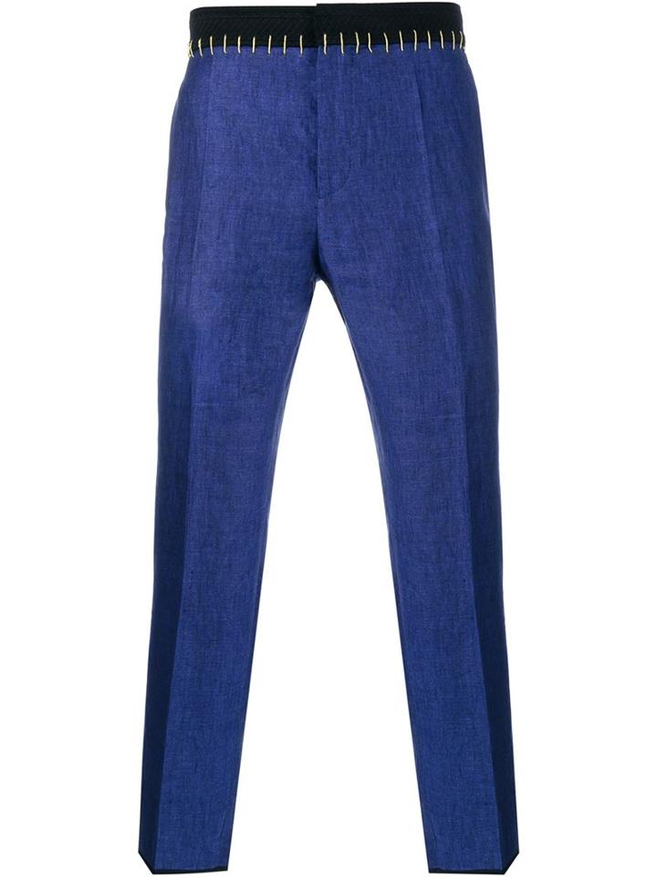 Haider Ackermann Linen Pants With Gold Stitching