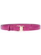 Salvatore Ferragamo - Bow-embellished Belt - Women - Calf Leather - 100, Pink/purple, Calf Leather