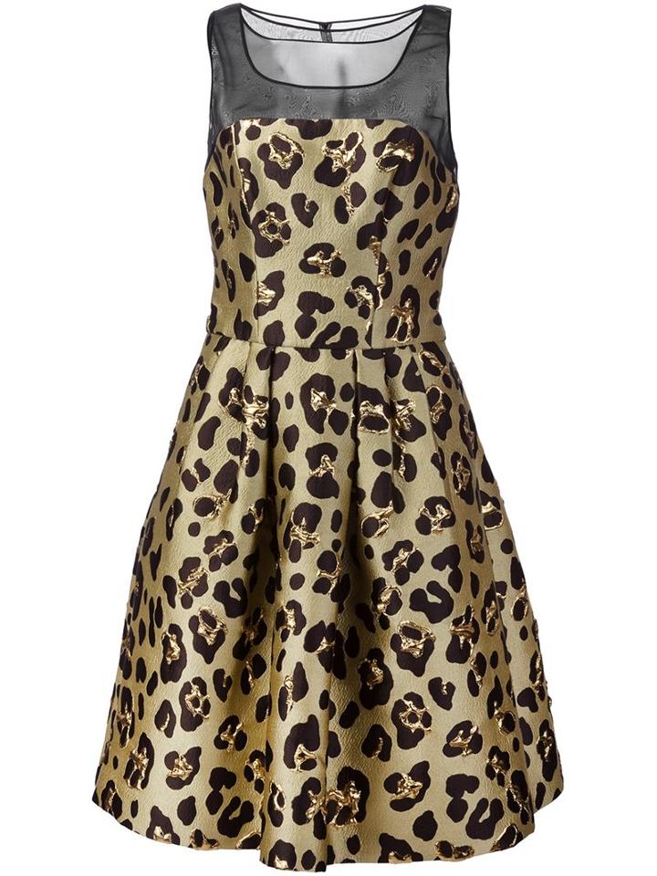 Carolina Herrera Cheetah Cocktail Dress