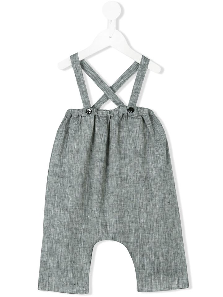 Violeta E Federico - Suspender Shorts - Kids - Linen/flax - 18 Mth, Grey