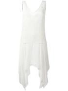 Just Cavalli Embroidered Asymmetric Hem Dress, Women's, Size: 38, White, Viscose/polyester