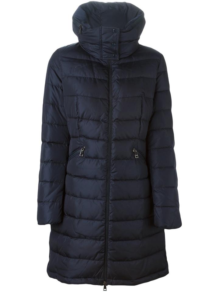 Moncler 'flamette' Padded Coat - Blue