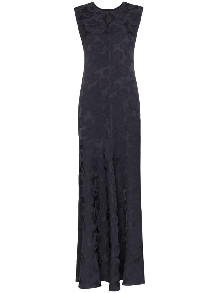 Markoo The Long Floral Jacquard Dress - Blue
