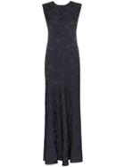Markoo The Long Floral Jacquard Dress - Blue