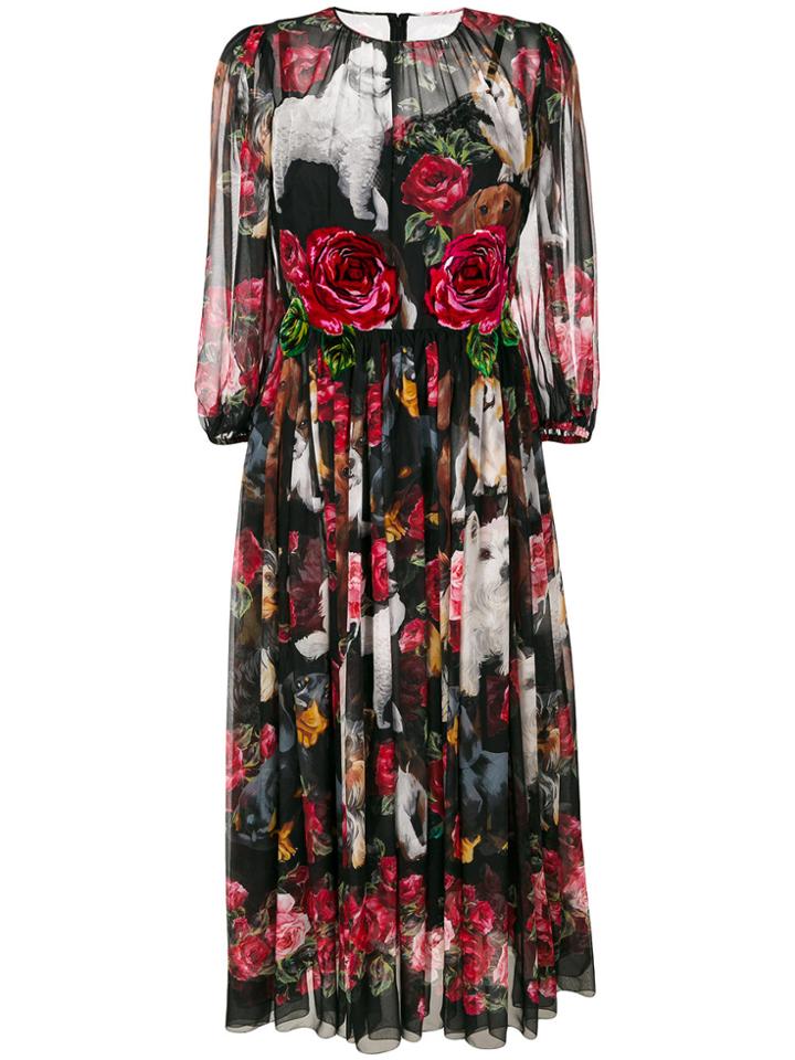 Dolce & Gabbana Printed Chiffon Dress - Multicolour