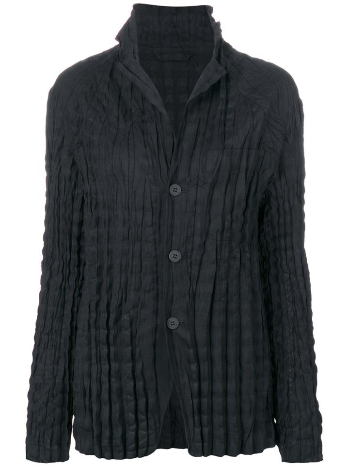 Issey Miyake Crepe Blouse - Black