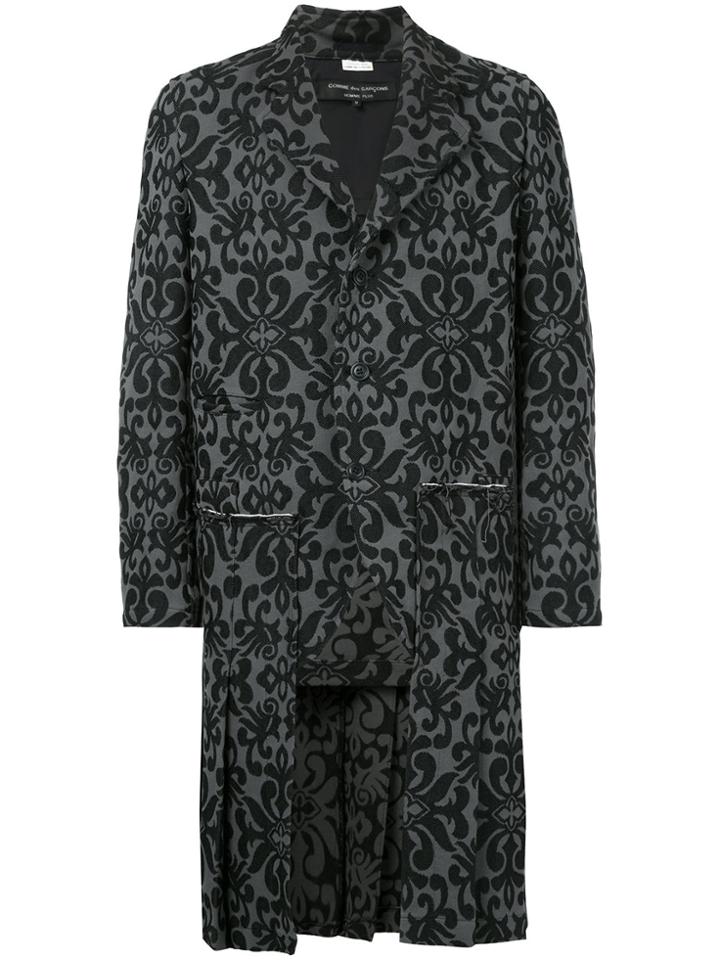 Comme Des Garçons Vintage Brocade Jacquard Coat - Grey