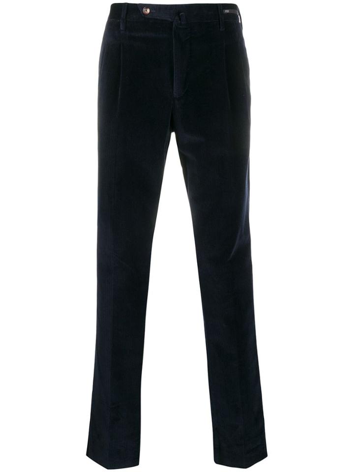 Pt01 Corduroy Straight Trousers - Blue