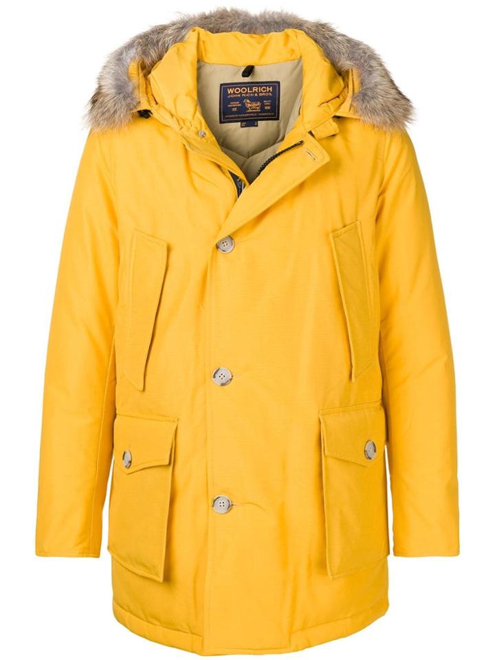 Woolrich Hooded Coat - Yellow & Orange