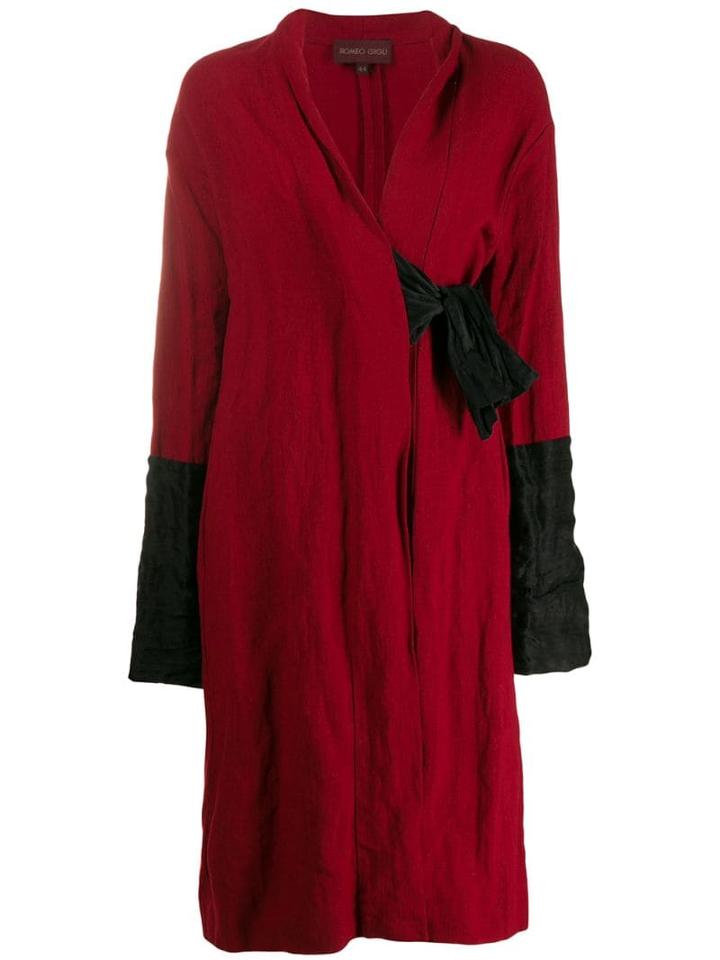 Romeo Gigli Pre-owned 1990's Side-tied Midi Coat - Red