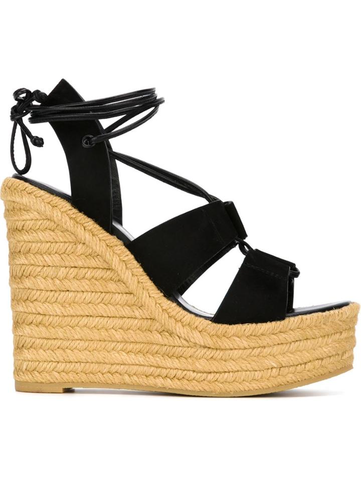 Saint Laurent Espadrille 95 Sandals - Black