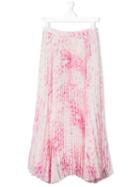Roberto Cavalli Kids - Tie Dye Pleated Skirt - Kids - Polyester/acetate/cupro - 14 Yrs, Pink/purple