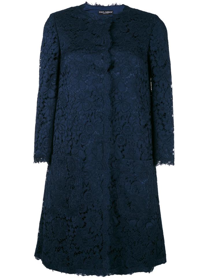 Dolce & Gabbana Lace Coat - Blue