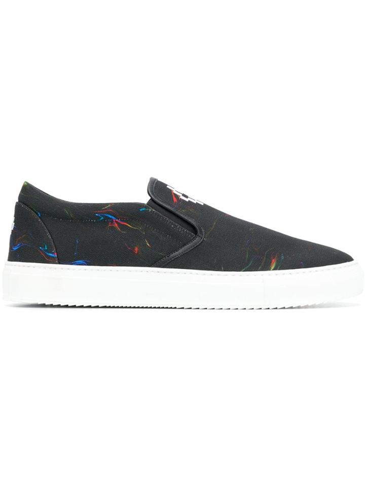 Marcelo Burlon County Of Milan Branded Slip-on Sneakers - Black
