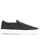 Marcelo Burlon County Of Milan Branded Slip-on Sneakers - Black