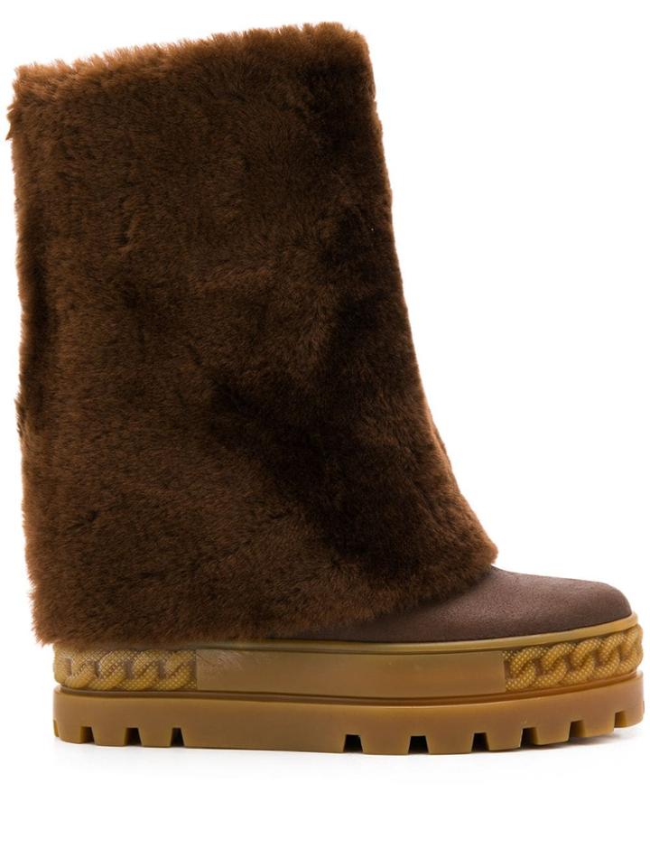 Casadei Flatform Boots - Brown