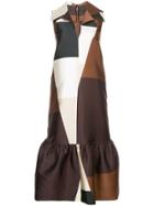Co Geometric Print Dress - Brown