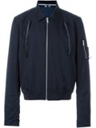 Kenzo Classic Collar Bomber Jacket, Men's, Size: Large, Blue, Cotton/polyamide/spandex/elastane/virgin Wool