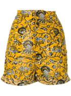 Isabel Marant Étoile Amity Printed Shorts, Women's, Size: 40, Yellow/orange, Cotton