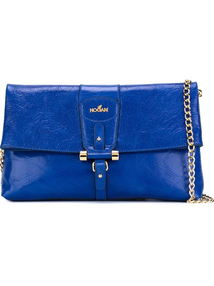 Hogan Flap Shoulder Bag, Women's, Blue, Leather