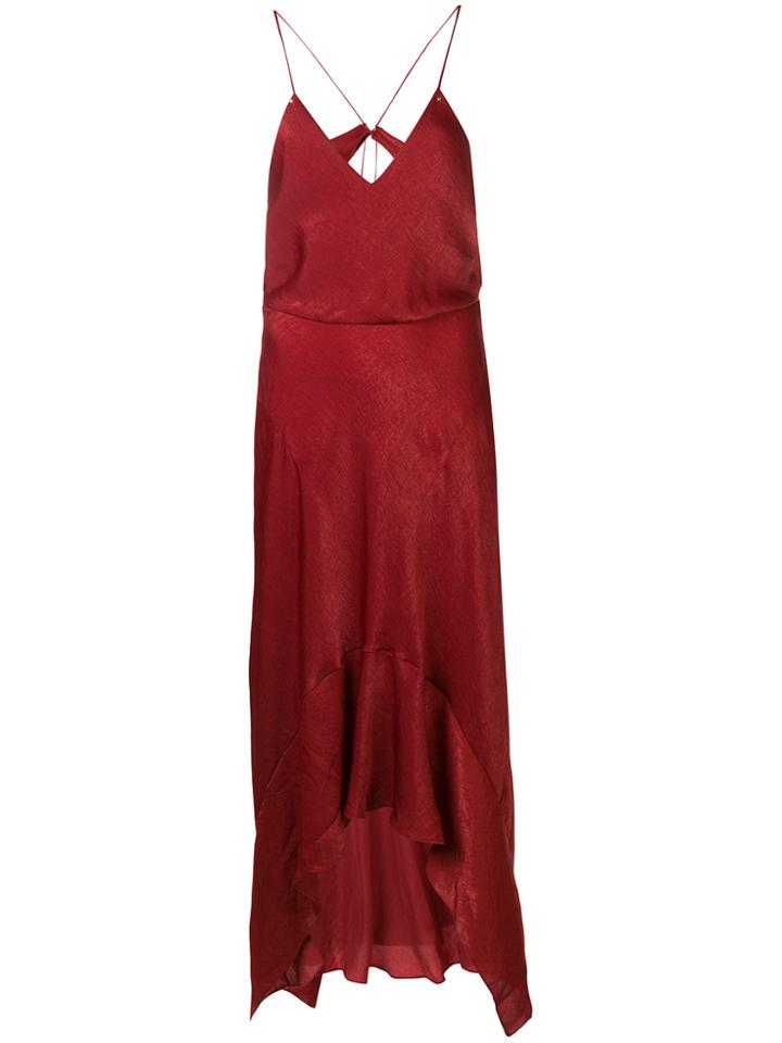 Esteban Cortazar Tie Back Slip Dress - Red