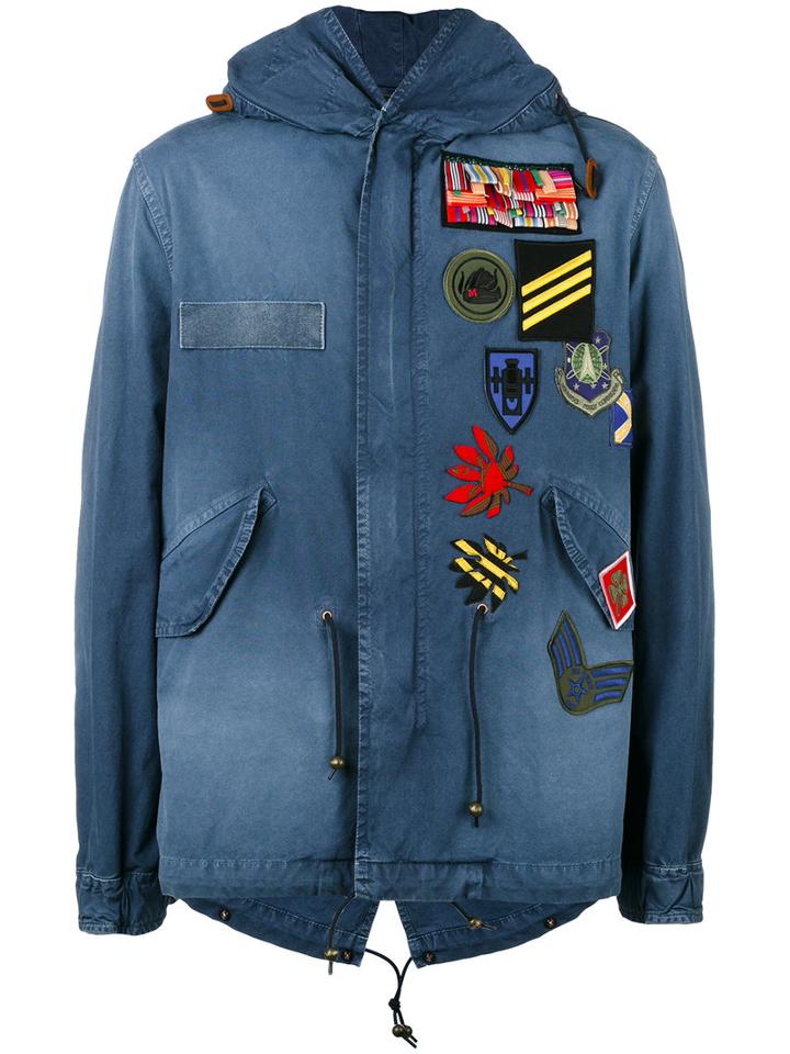 Mr & Mrs Italy Multipatch Military Coat, Men's, Size: Large, Blue, Cotton