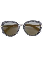 Jimmy Choo Eyewear Studded Round Frame Sunglasses - Black