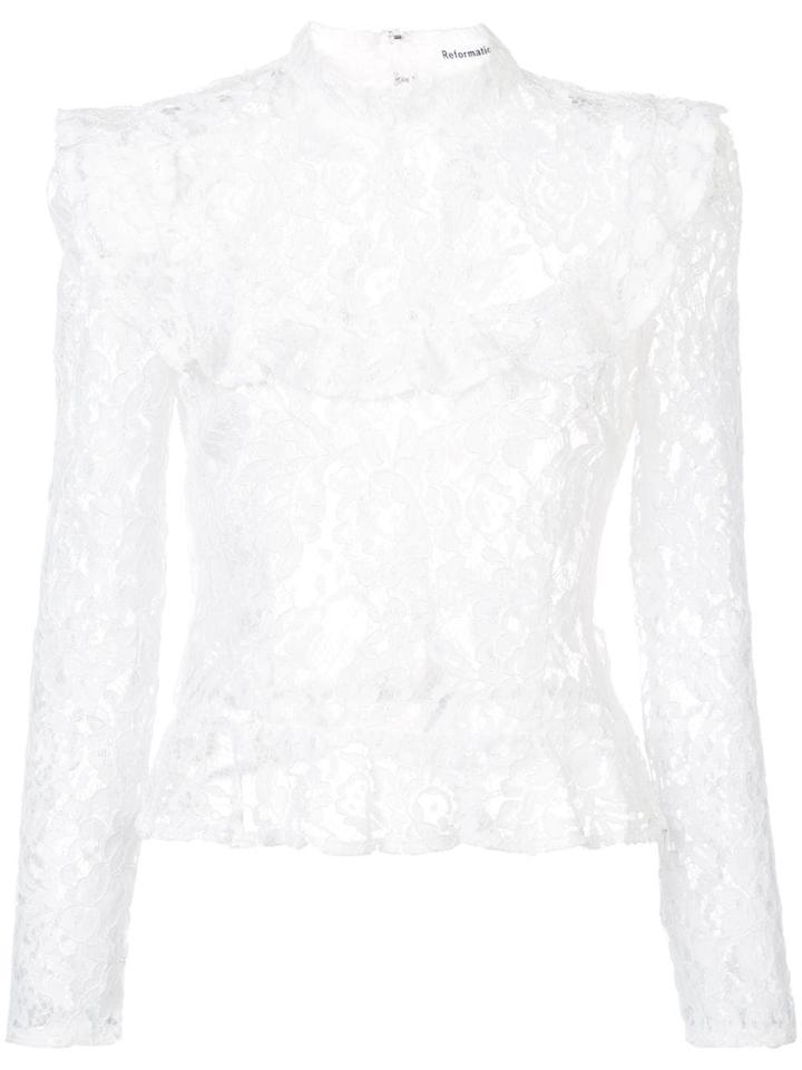 Reformation Tristan Lace Top - White