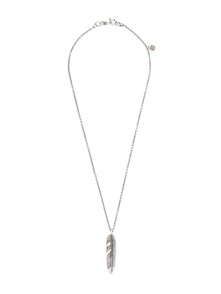 John Varvatos Feather Pendant Necklace - Silver