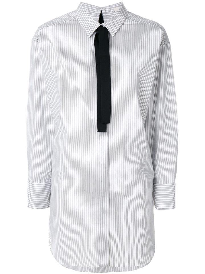 Dorothee Schumacher Striped Longline Cravat Shirt - White