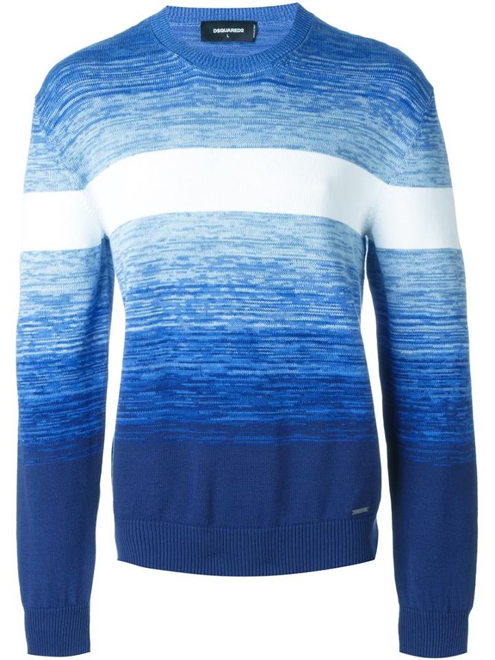 Dsquared2 Degradé Knit Jumper, Men's, Size: Xl, Blue, Cotton