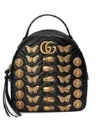 Gucci Gg Marmont Animal Studs Leather Backpack - Black