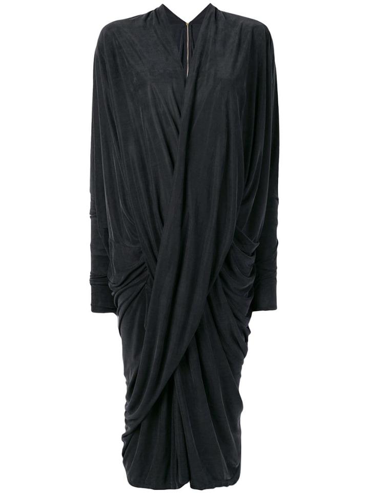 Poiret Reversible Draped Dress - Black
