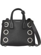 Burberry The Baby Banner In Grommeted Leather - Black