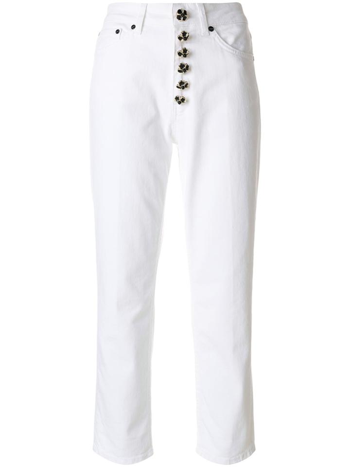 Dondup High-waisted Button Jeans - White