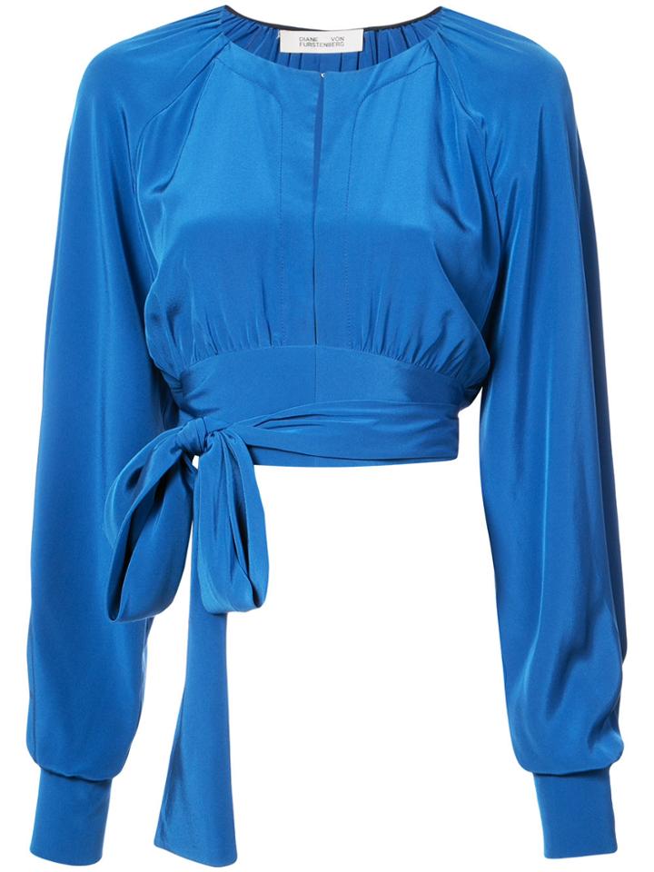 Diane Von Furstenberg Tie Waist Blouse - Blue