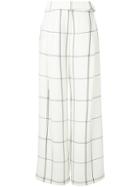 Bianca Spender Check Palazzo Trousers - White