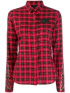 Philipp Plein Fitted Plaid Shirt - Red