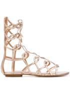 Aquazzura Mumbai Gladiator Sandals - Metallic