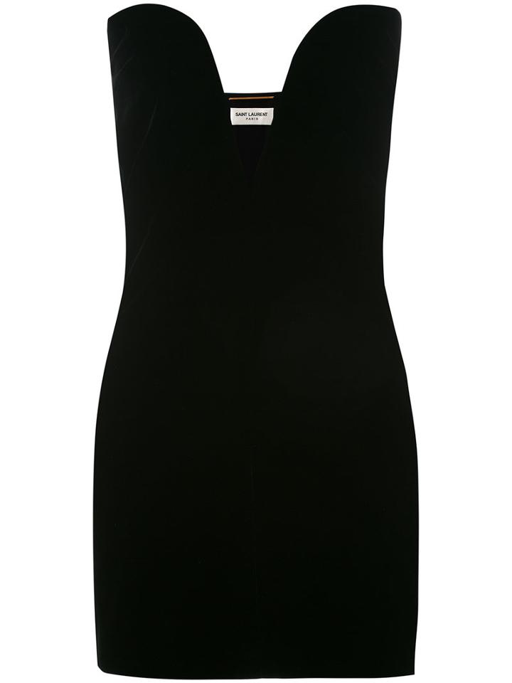 Saint Laurent - Sweetheart Mini Dress - Women - Silk/cotton/cupro/viscose - 36, Black, Silk/cotton/cupro/viscose