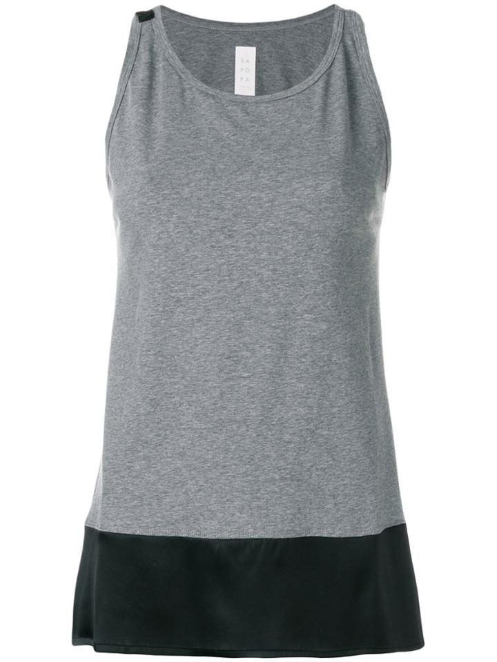 Sàpopa Contrast Hem Tank Top - Grey