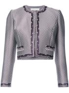 Carolina Herrera Cropped Embroidered Jacket - Pink & Purple