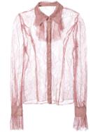 Anna Sui Lace Sheer Shirt - Pink & Purple