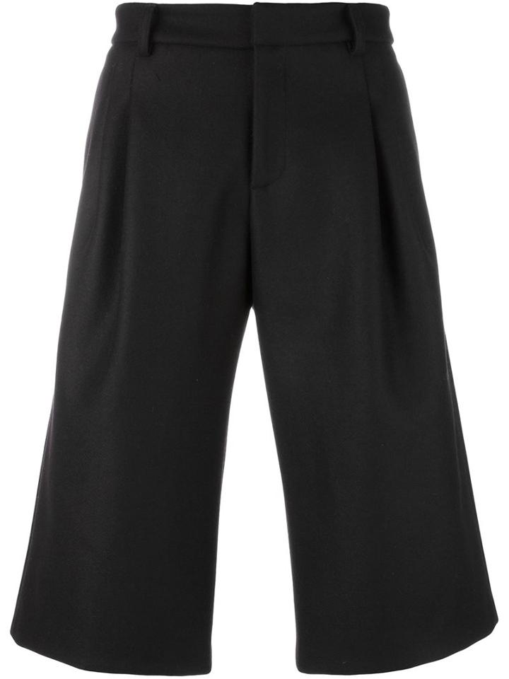 Les Hommes Tailored Shorts, Men's, Size: 50, Black, Cotton/virgin Wool/polyester/cashmere