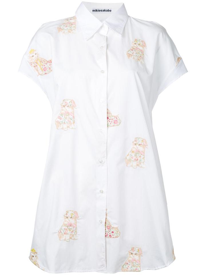 Mikio Sakabe - Embroidered Cat Shirt - Women - Cotton - M, White, Cotton