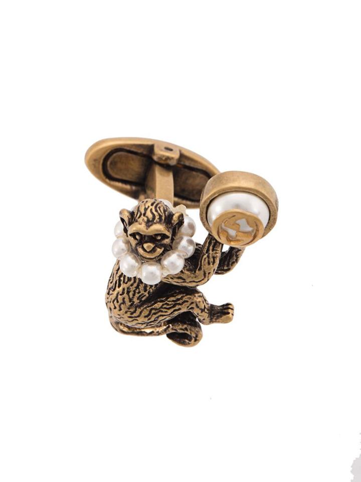Gucci Monkey Cufflinks - Metallic