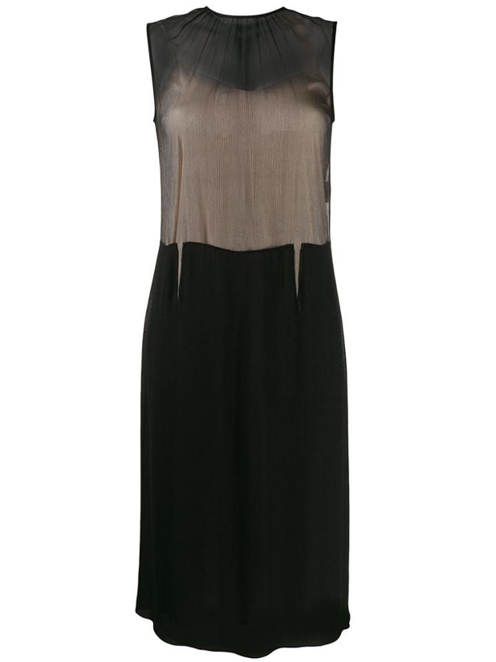 Nº21 Sheer Panel Shift Dress - Black